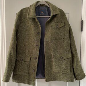 Magee1866 Kinsale Donegal Tweed Shirt Jacket in Olive, Size Medium